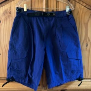 Men Pearl Izumi Technical Wear blue athletic lined cargo shorts size L